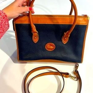 Vintage Dooney & Bourke leather handbag, navy